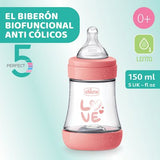 Biberón Silicona - Perfect 5 Lento 150ml Rosa