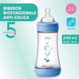 Biberón Silicona - Perfect 5 Medio 240ml Azul