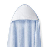 Set de Toalla con Capucha y Babero Liso Azul/Blanco