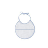 Set de Toalla con Capucha y Babero Liso Azul/Blanco