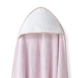 Set de Toalla con Capucha y Babero Liso Rosa/Blanco