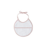 Set de Toalla con Capucha y Babero Liso Rosa/Blanco