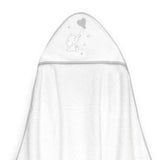 Set de Toalla con Capucha y Babero Elefante Blanco/Gris