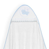 Set de Toalla con Capucha y Babero Osito Blanco/Azul
