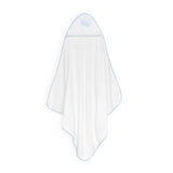 Set de Toalla con Capucha y Babero Osito Blanco/Azul