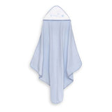 Set de Toalla con Capucha y Babero Osito Azul/Blanco