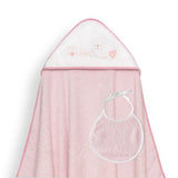 Set de Toalla con Capucha y Babero Osito Rosa/Blanco