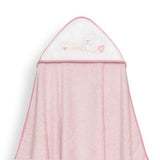 Set de Toalla con Capucha y Babero Osito Rosa/Blanco