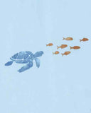 Traje de Baño Manga Larga Tortugas Azul