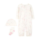 Set de Pijama 3pc Rosa y Blanco