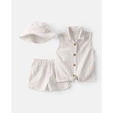 Set 3pc Rayas Marrón Niña