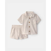Set 2pc Rayas Marrón Niño
