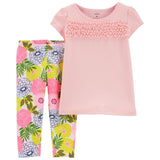 Ropita Rosado Multi Floral Set 12 meses