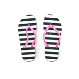 Chancletas Playeras para Niñas Raya Blanca Negra Mediana