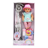 Muñeca con Coche y Accesorios 12 pulgadas