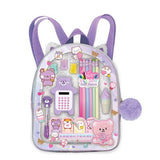 Set de Papelería en Mini Mochila Lila