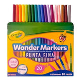 Marcador Set 20 Wonder Punta Fina Lavables