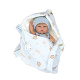 Muñeca Elegance 30cm Natal Azul Portabebé Niño