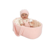 Muñeca Elegance 33cm Gadi Rosa con Cuna Portable