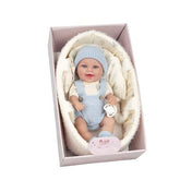 Muñeca Elegance 33cm Gadi Azul con Cuna Portable