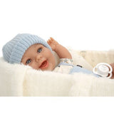 Muñeca Elegance 33cm Gadi Azul con Cuna Portable