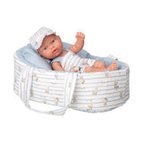 Muñeca Elegance 26cm Pillines Azul con Cunita Portable