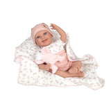 Muñeca Elegance 40cm Colin Rosa Manta y Peluche