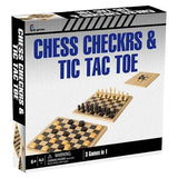 Juego de Mesa Chess Checkers & Tic Tac Toe