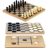 Juego de Mesa Chess Checkers & Tic Tac Toe