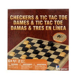 Juego Mesa - Damas y Tic Tac Toe Madera