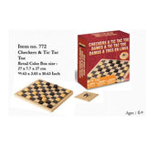 Juego Mesa - Damas y Tic Tac Toe Madera