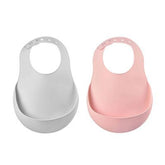 Babero Silicone Set 2 Color Cloud/Rose