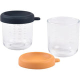 Set de 2 Frascos de Vidrio 250ml Azul/Naranja
