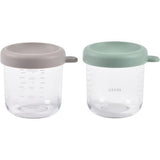 Set de 2 Frascos de Vidrio 250ml Verde/Rosa