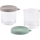 Set de 2 Frascos de Vidrio 250ml Verde/Rosa