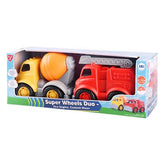 Set de Vehículos “Super Wheels Duo” – Camión de Bomberos y M