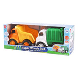 Set de Vehículos “Super Wheels Duo” – Camión de Basura y Cam