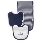 Set Babero y Paño Velero Azul Marino Multi