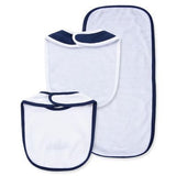 Set Babero y Paño Velero Azul Marino Multi