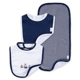 Set Babero y Paño Velero Azul Marino Multi