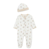 Set Pijama y Gorro Fuzzy Bears Crema