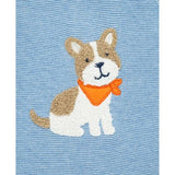 Set de Abrigo y Pantalón Tejido Perrito Azul