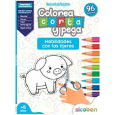 Libro Cuentos Corto, Pego y Coloreo