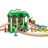 Tren Retro de Madera con Estación