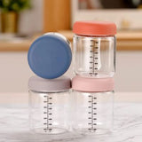 Tarro Vidrio con Tapa Silicona 210ml 4 piezas