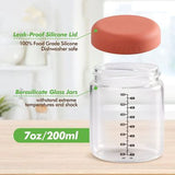 Tarro Vidrio con Tapa Silicona 210ml 4 piezas