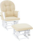 Mecedora con Ottoman para Embarazo Blanca con Crema