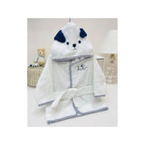 Bata con Capucha Perrito 3d Blanca 0-9m