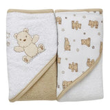Toalla con Capucha Osito Marrón S/2