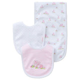 Set Babero y Paño Conejitos Rosado M